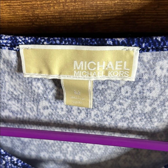 MICHAEL Michael Kors Sleeveless Blue Print Blouse - Picture 2 of 7